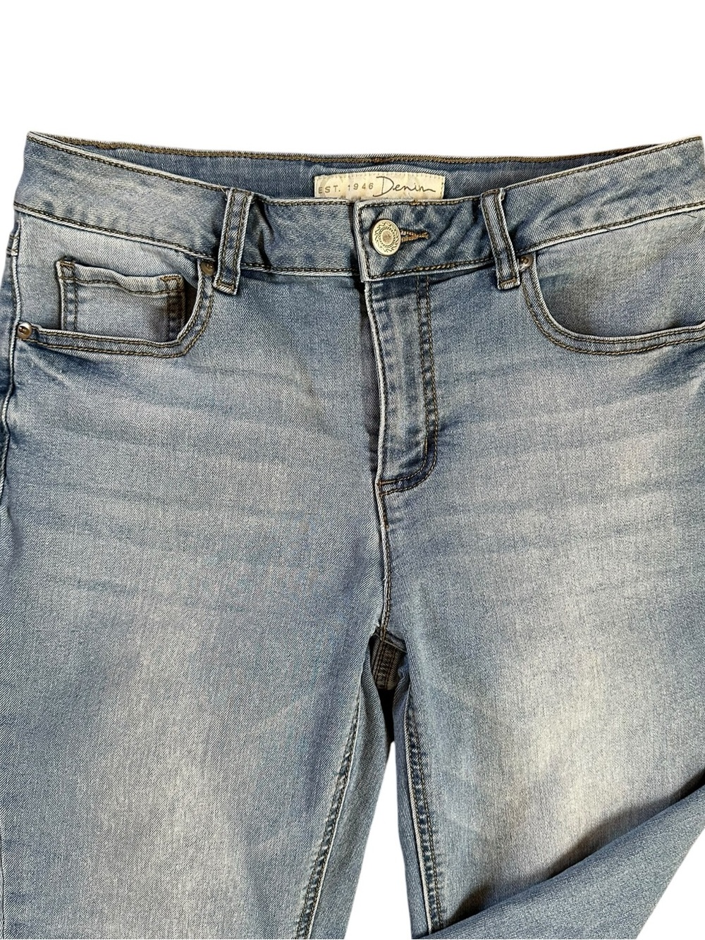 CATO cotton blend stretch raw hem crop/capri denim jeans size 6 - Picture 3 of 6